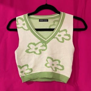 flower design sweater vest